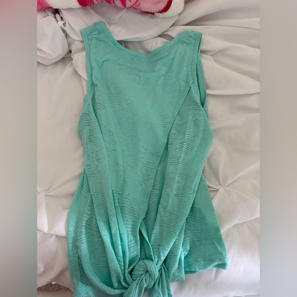 DSG Green Ruched Sleeveless Tank Top